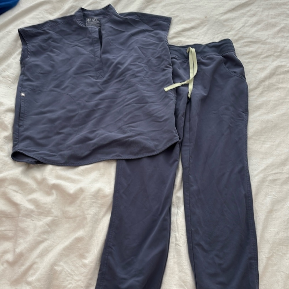 Figs set - Rafaela top and kade cargo pants XS Slate grey